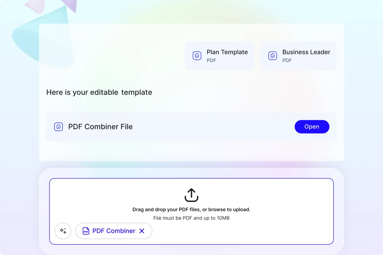 Free AI Combine PDF Editor, Free Online PDF Combiner